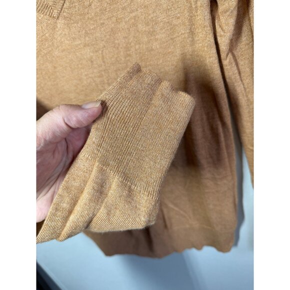 A New Day Womens Cozy Knit Sweater Small Camel Brown V-Neck Minimalist Relaxed - Picture 7 of 10